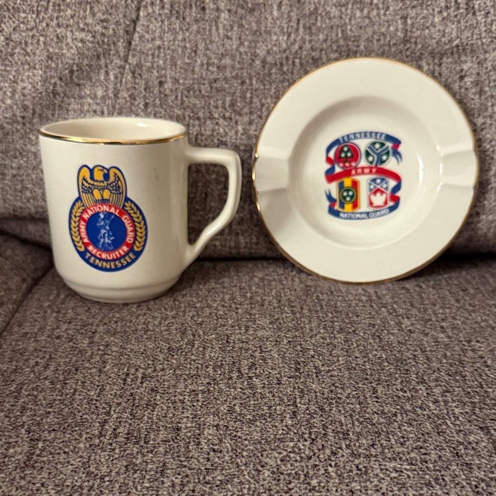 Tennessee Army National Guard Mug Ashtray Vintage
